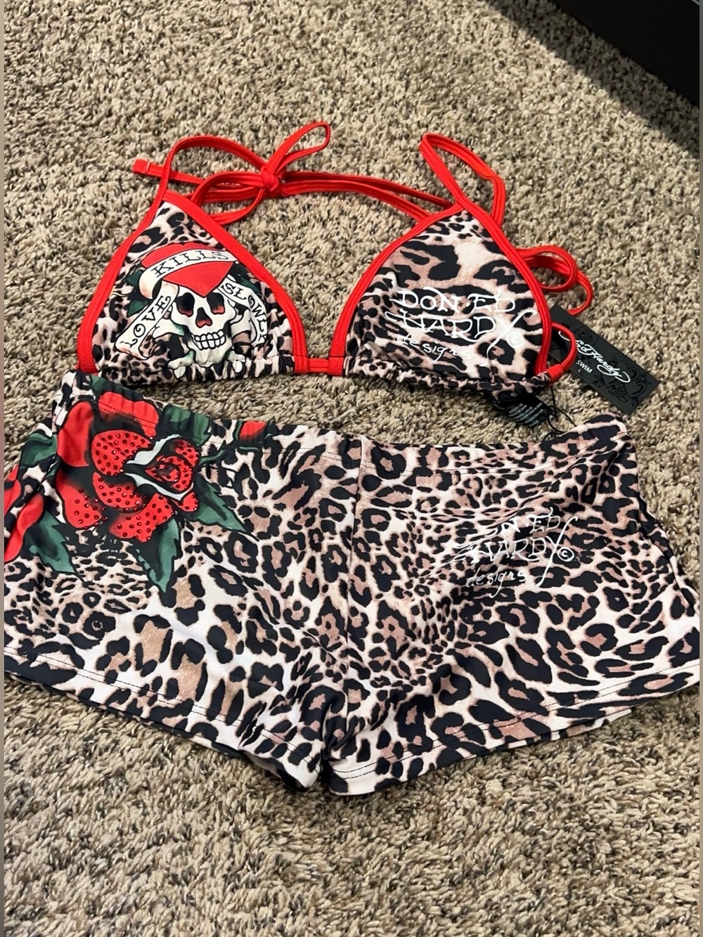 Ed Hardy Leopard Two Piece Swimsuit